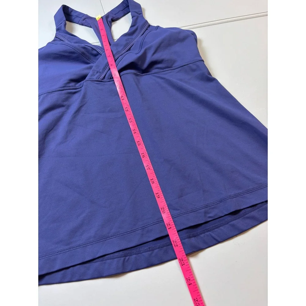 Lululemon‎ Deep Breath Tank Top Women Size 8 Blue Racerback Athletic Yoga